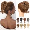 Benehair Clip-In Messy Bun Hairpiece for Thin Hair, Synthetic Hair, Dark Brown with Medium Brown, 75 g view 1