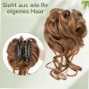Benehair Clip-In Messy Bun Hairpiece for Thin Hair, Synthetic Hair, Dark Brown with Medium Brown, 75 g view 3