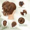 Benehair Clip-In Messy Bun Hairpiece for Thin Hair, Synthetic Hair, Dark Brown with Medium Brown, 75 g view 4