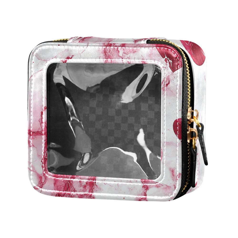 siphylline Clear Heart Marble Cosmetic Bag, 1 Size