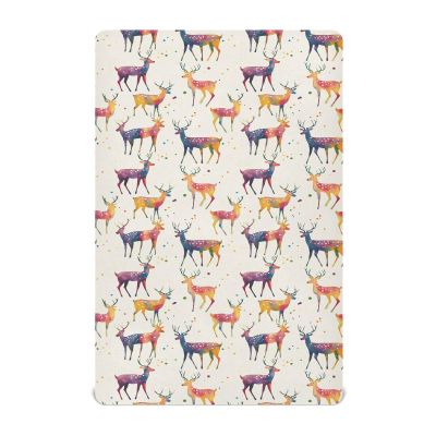 Solid Fitted Crib Sheet, Soft and Breathable, 99.1 x 68.6 cm, Carnival Deer Safari