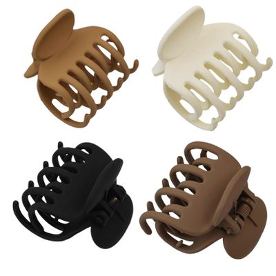 4-Piece Set of Medium Matte Non-Slip Octopus Hair Claw Clips for Thick, Curly, and Fine Hair
