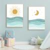 Ueiwffzo 3-Piece Abstract Sea, Sun and Moon Poster Set for Kids' Room, Unframed (21 x 30 cm) view 3