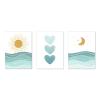 Ueiwffzo 3-Piece Abstract Sea, Sun and Moon Poster Set for Kids' Room, Unframed (21 x 30 cm) view 4