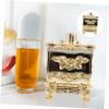 Decorative Golden Plastic Cotton Pad Holder with Floral Embossing view 3