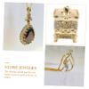 Decorative Golden Plastic Cotton Pad Holder with Floral Embossing view 4