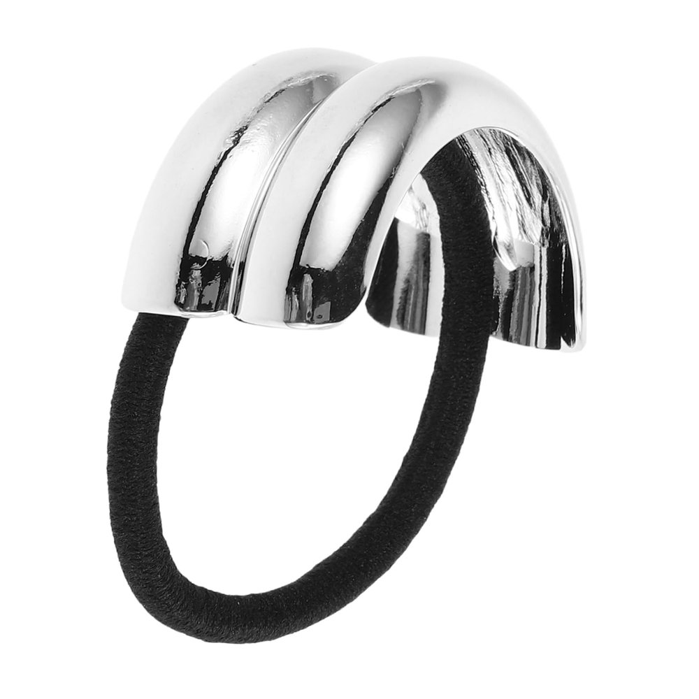 CALLARON Elegant Geometric Alloy Hair Tie, Vintage-Style Elastic Hair Accessory for Women