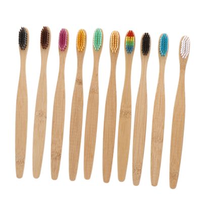 Biodegradable 10-Pack Bamboo Toothbrushes for Adults