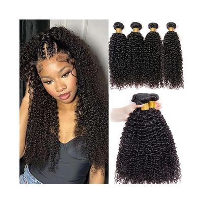 Indian Kinky Curly Human Hair Bundles, 1/3/4 Bundles, Afro Curly Remy Hair Weave Extensions