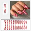 Valentine's Day Almond Press-On Nails, Glossy Designs, 24 Pieces view 2