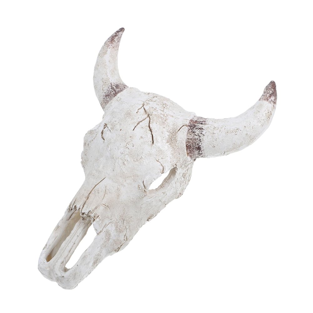 Bull Skull Terrarium Decoration, Synthetic Resin Hideout for Fish