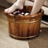 Natural Wood Foot Bath Bucket with Cover Plate view 2