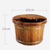 Natural Wood Foot Bath Bucket with Cover Plate view 3