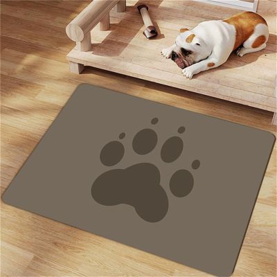 FANSU Rectangular Dog Bowl Mat, Diatomaceous Earth, Absorbent Quick-Drying Washable Non-Slip, Brown, 60 x 90 cm