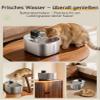 WILKIEE Wireless Stainless Steel Cat Water Fountain, 4.1 L, Sensor, 3 Modes, 4000 mAh view 2