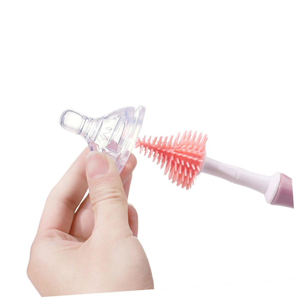 Yardwe Silicone Pacifier Cleaning Brush, 360° Rotating, Lightweight and Portable, Removes Milk Residue and Dirt