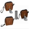 Misha Brown Dog Waste Bag Dispenser - Polyester & Mesh - Zipper - Carabiner Clip - 1 Roll Included - Flamingo view 1