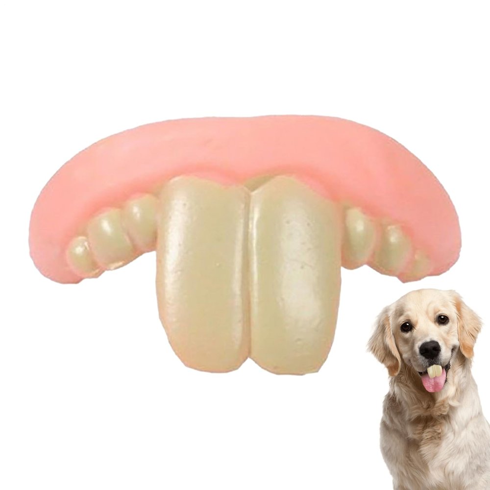 Funny Denture Toy for Dogs, Durable Silicone Chew and Costume Accessory