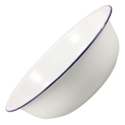 White Enamel Foot Bath Basin, 32 cm, Vintage Design