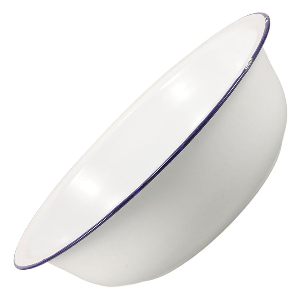 White Enamel Foot Bath Basin, 32 cm, Vintage Design