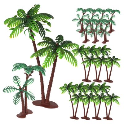 PRETYZOOM 16-Piece Mini Artificial Coconut Tree Cake Toppers for Birthday Beach Parties
