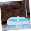 GRIRIW Semi-Enclosed Cat Litter Box Set for Kittens with Removable Scoop view 3