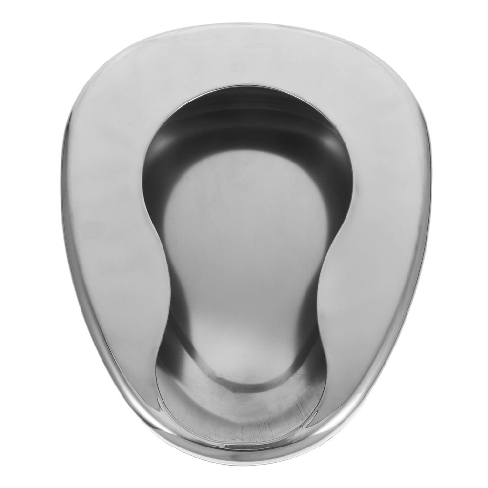 Stainless Steel Bedpan for Bedridden Patients, Lightweight and Reusable