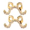 Gold-Tone Zircon Wave Tooth Caps, 2-Piece Set for Parties and Halloween view 1