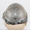 Men’s Remy Human Hair Toupee, Gray-Black, 0.06–0.08 mm Thin Skin, Full PU view 4