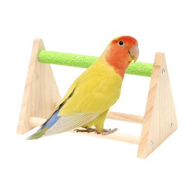 Bird Perch Training Accessory, Triangular Playground Stand for Parakeets, Canaries, Cockatiels and Finches
