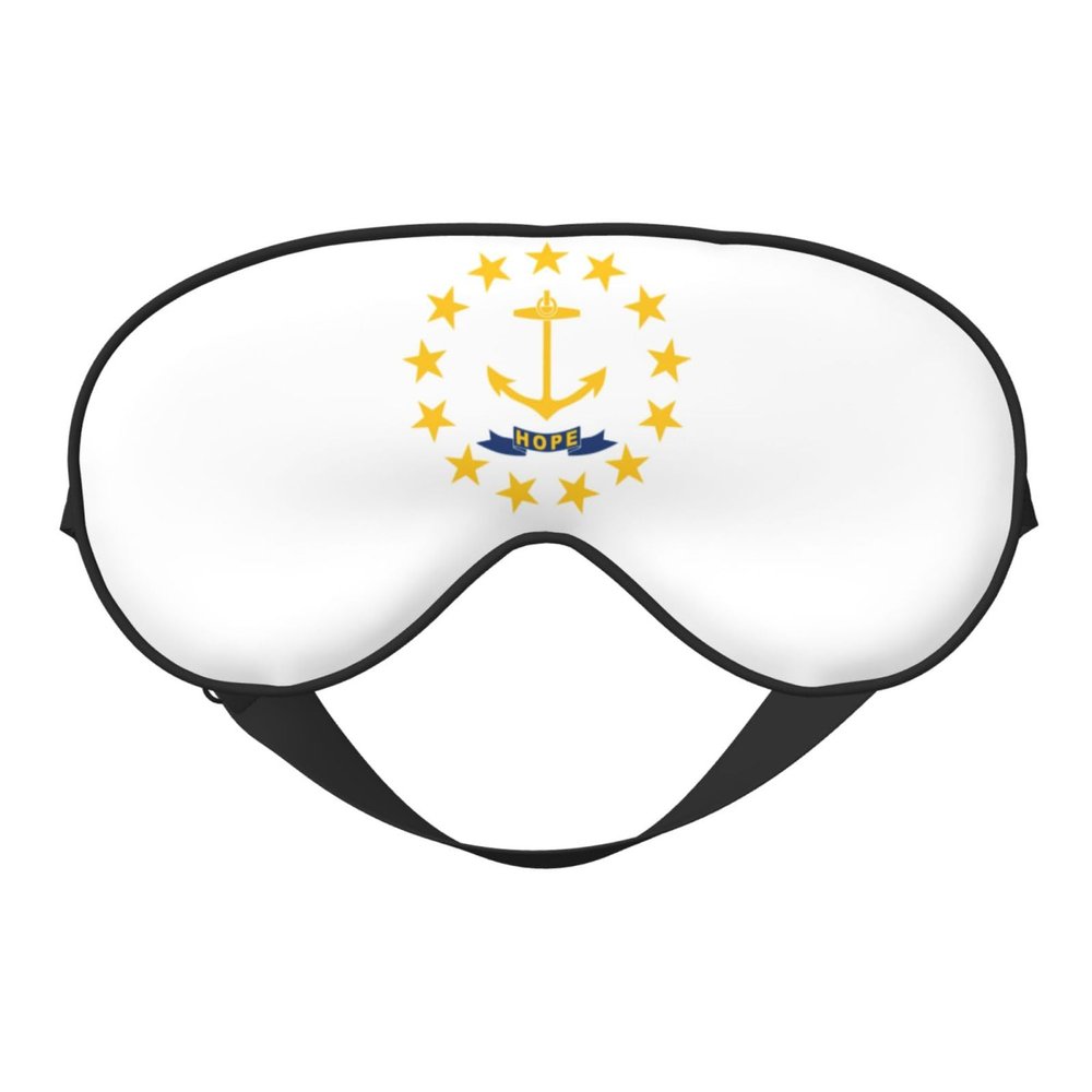 Rhode Island State Flag Print Sleep Mask, Silky-Feel Eye Mask for Men and Women