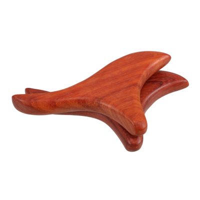 MUCKLILY 2-Piece Wooden Thai Massage Sticks, Ergonomic Foot Massage Tools for Deep Tissue Massage and Trigger Points, Natural Wood for Home and Travel