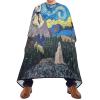 Starry Night Great Great Statue Hairdresser Coloring Cape, Large Barber Cape Gown for Men, Starry Night Great Great Statue 2, One Size view 2