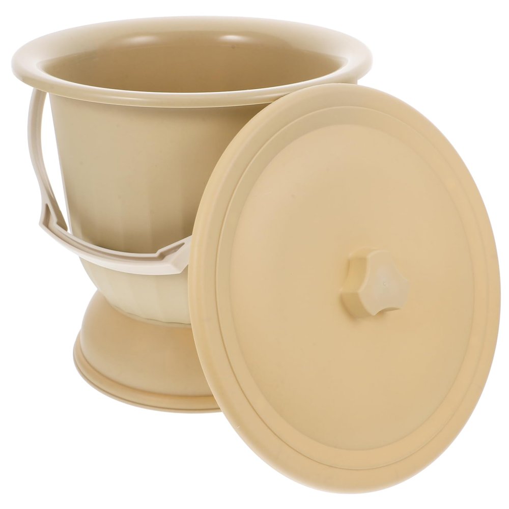 Bedpan with Lid, 6.5 L Plastic, Compact and Lightweight