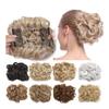 Hair Bun with Large Comb Clips for Curly Synthetic Hair Extensions and Updos (Light Black) view 1