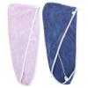Pack of Fiber Hair-Drying Towels, Blue and Purple view 1