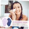 Pack of Fiber Hair-Drying Towels, Blue and Purple view 4