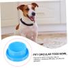 Round Ant-Free Plastic Food Bowl for Dogs and Cats, Blue view 3