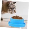 Round Ant-Free Plastic Food Bowl for Dogs and Cats, Blue view 4