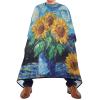 Starry Night Sunflower Waterproof Haircut Cape, 165 x 140 cm, XL, Blue, 3, One Size view 2