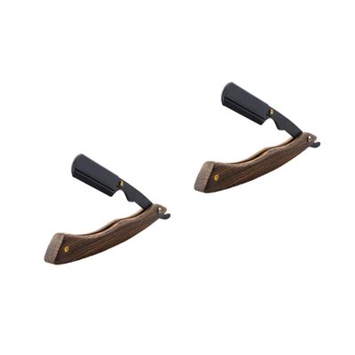 DEARMAMY 2-Piece Wooden Folding Razor and Trimmer Holder