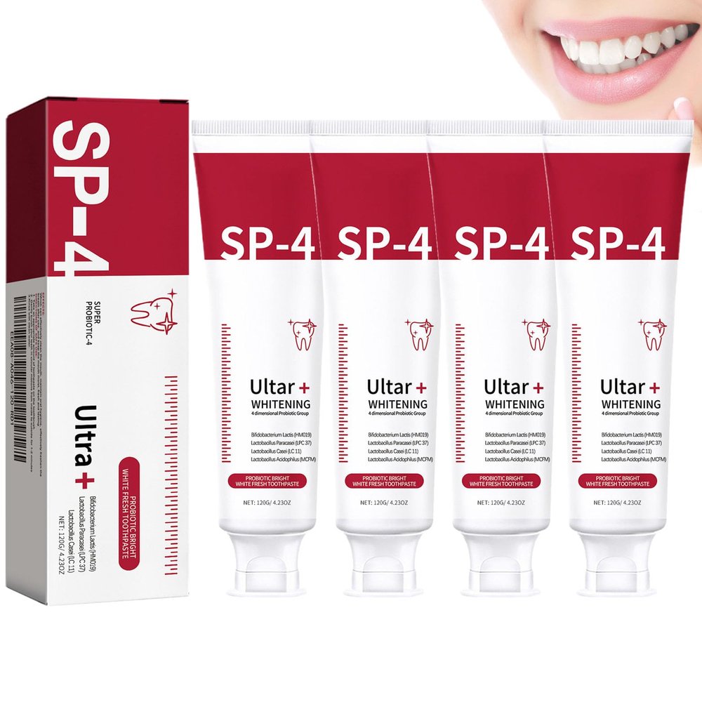SP-4 Probiotic Whitening Toothpaste, Stain Removal and Fresh Breath, Deep-Cleaning Care (4)