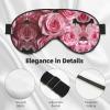 Pink Eye Mask with Fresh Rose Pattern, Silk-Like Sleep Mask for Men and Women view 4