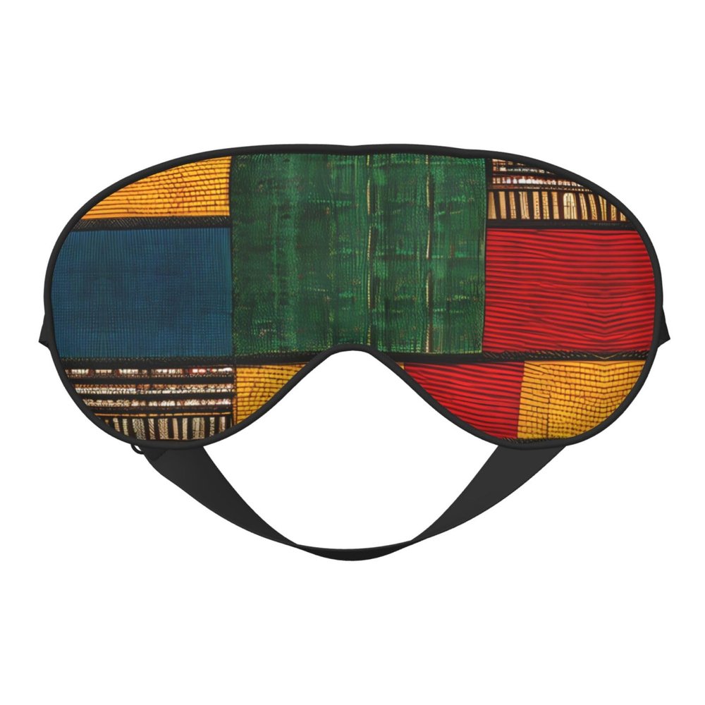 African-Style Patchwork Silk-Like Sleep Eye Mask for Men and Women