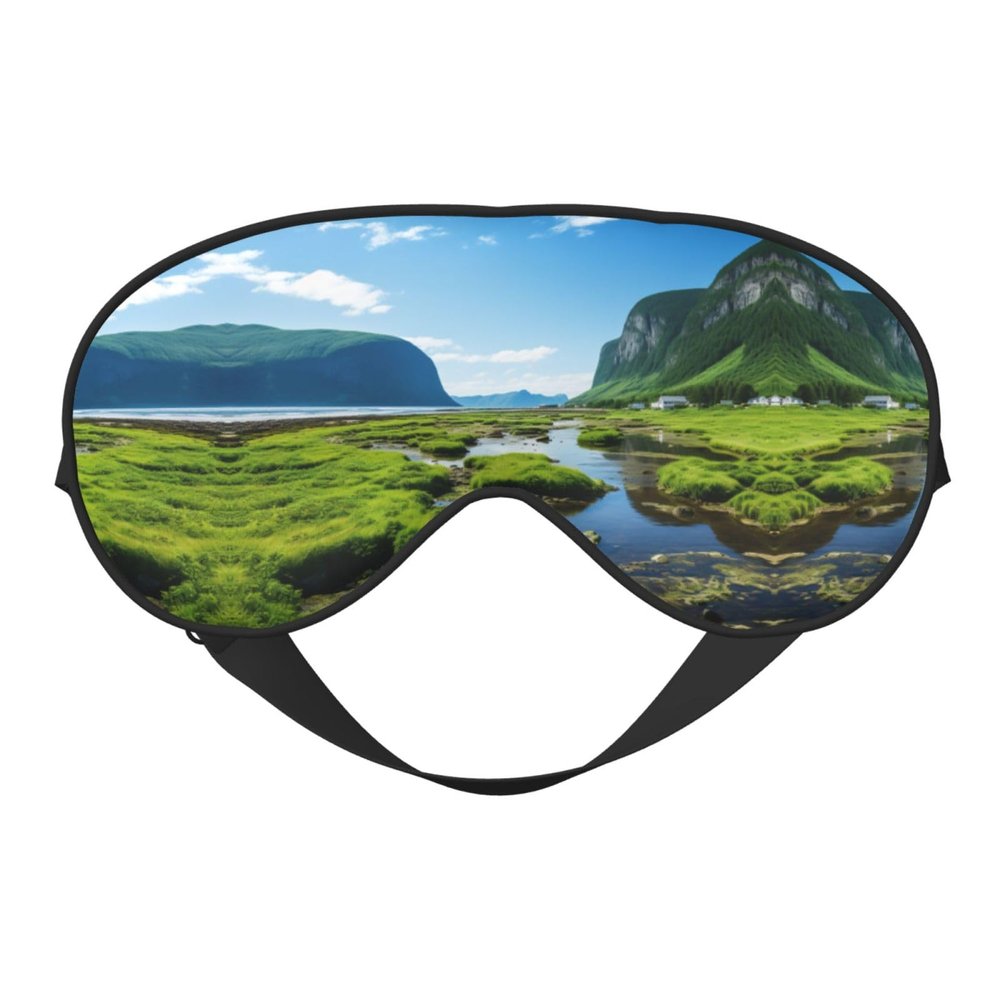 Norway Fjord Nature Cape Print Silk-Like Sleep Eye Mask