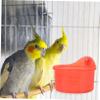 Toyvian Bird Bath for Cages - Plastic, Easy to Clean, Red for Parrots view 4
