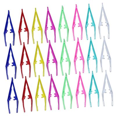 CALLARON Disposable Tweezers, Assorted Styles, Ergonomic PP Design, 30 Count