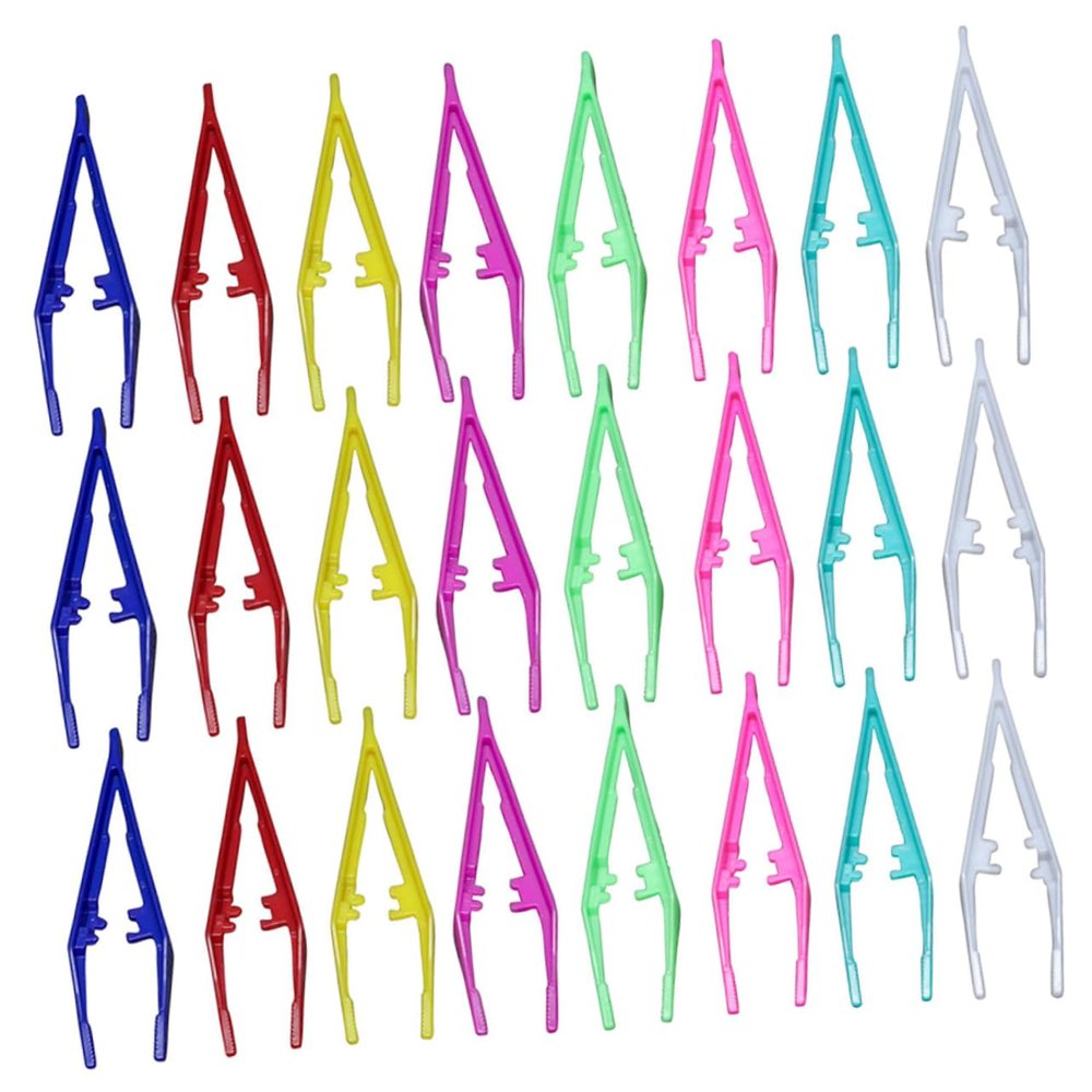 CALLARON Disposable Tweezers, Assorted Styles, Ergonomic PP Design, 30 Count