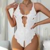 Women's Sexy Red Lace Babydoll Bodysuit view 3