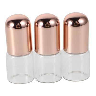 DEARMAMY Refillable Small Glass Roller Bottles, 2 ml, 3-Pack